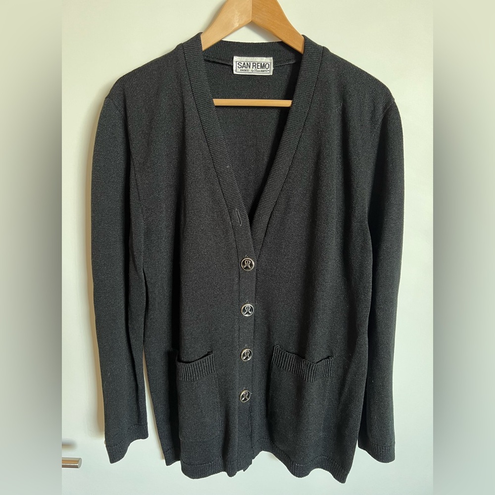 Vintage San Remo Black Cardigan size M